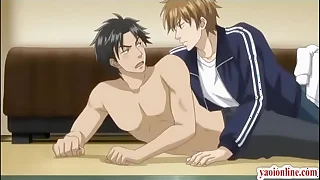 Hentai gay couple having a tongue sex